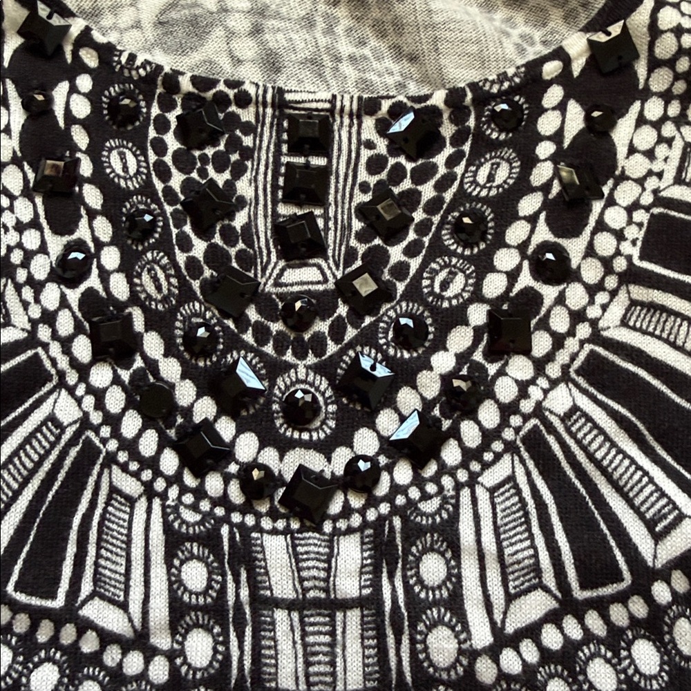 Chico's Embellished Patterned Blouse - image 3